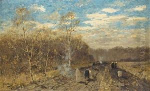 Feldarbeiterinnen Am Waldrand by Peter Paul Mueller