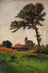 Landschaft Mit Kirche by Peter Paul Mueller