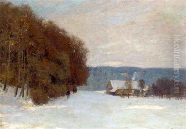 A Snowy Landscape In The Afternoon - view 1
