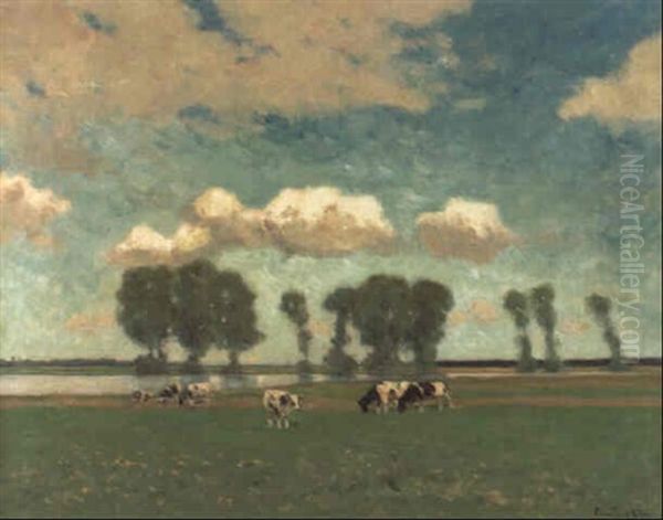 Sommerlandschaft Mit Weidenden Kuhen - view 1
