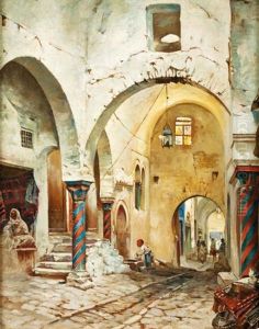 Scene De Rue A Tunis by Rudolph Gustav Mueller