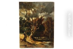 Barbizon Landscape by Wilhelm (William) Mueller