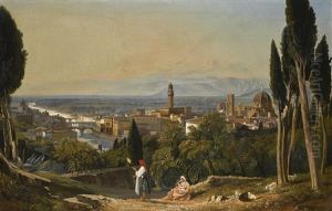Florence, A View Of The City And The River Arno From San Miniato by William James Mueller