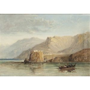 The Rock Of Scilla From The Straits Of Messina