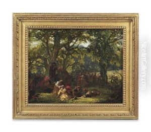 Woodland Scene With Gypsies Merrymaking