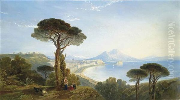 The Bay Of Naples, Mount Vesuvius Beyond - view 1