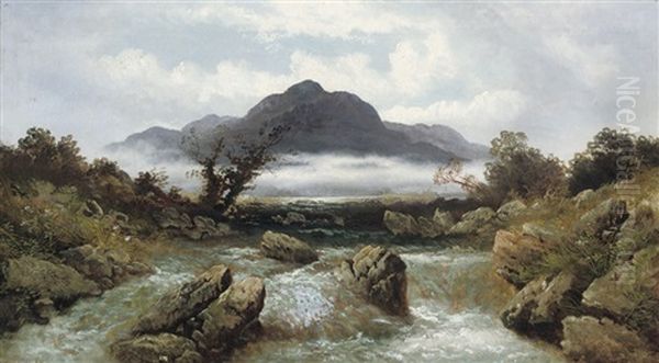 A Foaming Torrent, With Snowdon Beyond - view 1