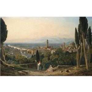 View Of Florence And The River Arno From St Miniato by William James Mueller