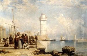 A View Of Rhodes And The Pacha's Palace by William James Mueller