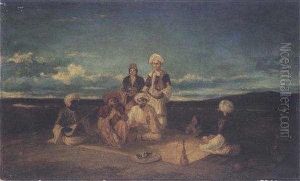 Oriental Musicians In A Landscape - view 1