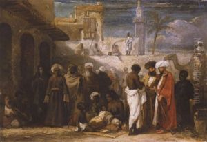 Figures In A Town Square, North Africa Figures In A Town Square, North Africa