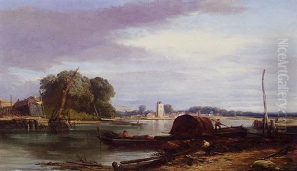Loading Barges On The Thames - view 1