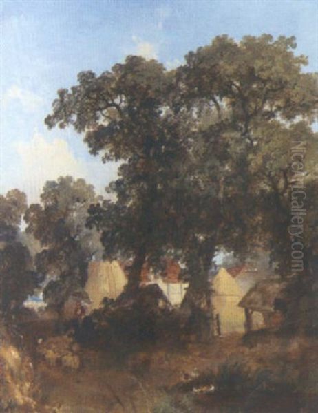 Herding The Sheep By The Farmstead - view 1