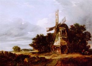 Landscape With Windmill by William James Mueller