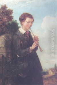 Boy Playing A Horn by William James Mueller