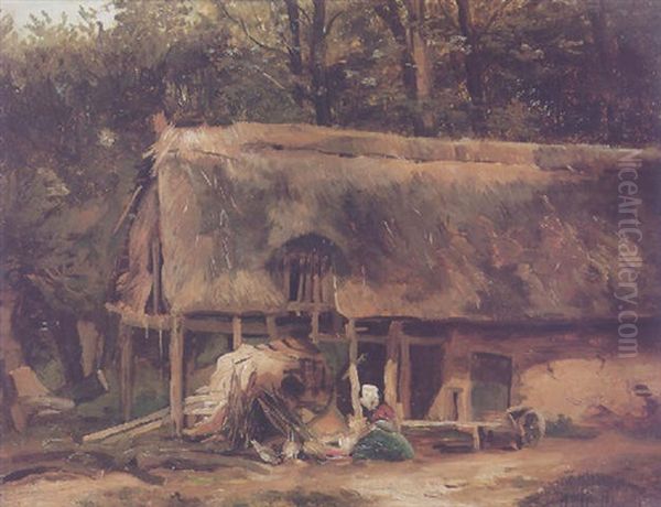 A Thatched Cottage In A Wood - view 1