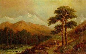 Footsoldiers On A Path In A Himmalayan River Landscape