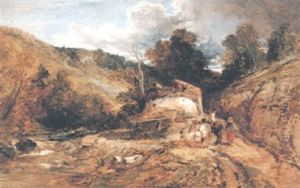 A Mountain Cottage And Stream, North Wales by William James Mueller