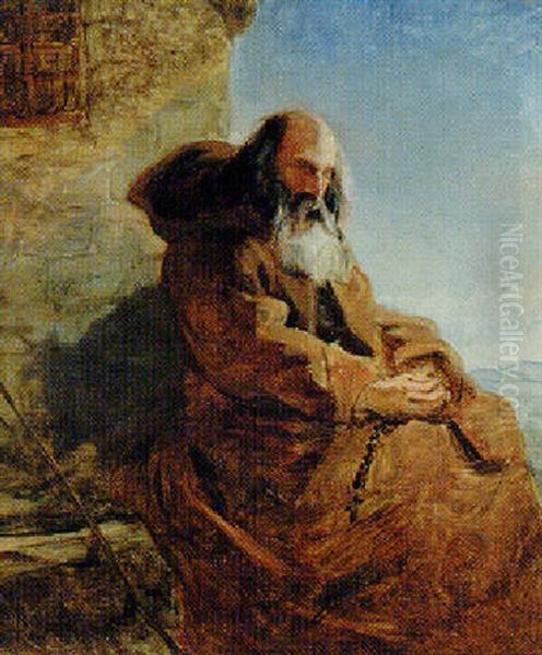 A Monk Seated In Contemplation - view 1