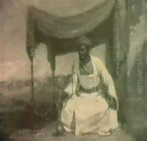 An Arab Smoking From A Hookah