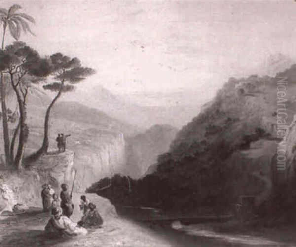 Figures Resting In A Near Eastern Landscape - view 1