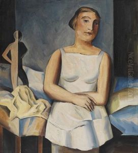 Madchen Mit Figur by Albert Mueller