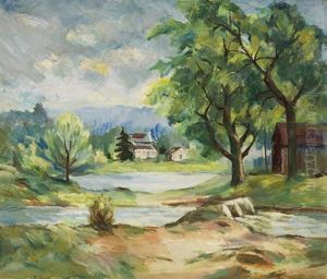 Flusslandschaft by Albert Mueller