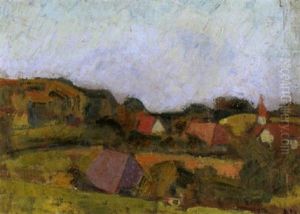 Landschaft Mit Dorf by Albert Mueller