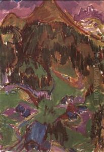 Hauser Auf Der L,ngmatte, Mit Blick Auf Riner- Und Leidbachhorn Hauser Auf Der L,ngmatte, Mit Blick Auf Riner- Und Leidbachhorn