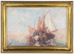 Grand Canal Venice Boats by Carl Mueller