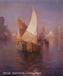 Sunset On The Grand Canal, Venice by Carl Mueller