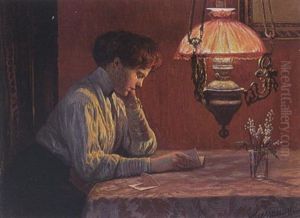 A Woman In An Interior by Karl Mueller