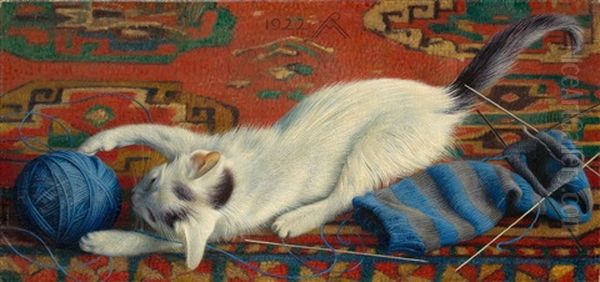Katze Mit Wollknauel - view 1