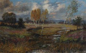 Herbstliche Riedlandschaft by Carl Mueller-Baumgarten