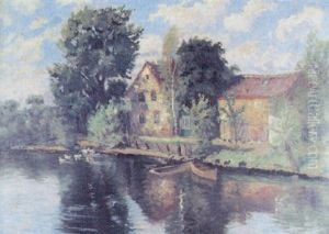 Dorfweiher Mit Kahnen Dorfweiher Mit Kahnen