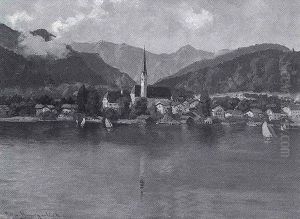 Blick Auf Rottach-egern by Carl Mueller-Baumgarten