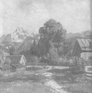 Alpenlandschaft Mit Bauernhof An Einem Sommertag by Carl Mueller-Baumgarten