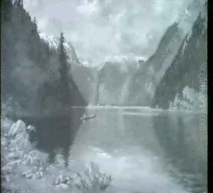 Konigssee Mit Ruderen by Carl Mueller-Baumgarten