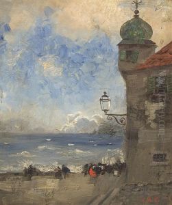 At The Coast by Adolf Leonhard Mueller-Cassel