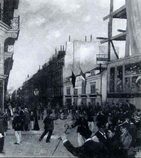 Strasenszene In Paris Zur Zeit Der Dreyfus-affaire - view 1