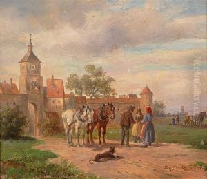 Encounter Outside The Town by Ludwig Mueller-Cornelius