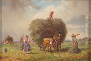 Haymaking by Ludwig Mueller-Cornelius