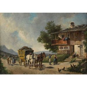 Die Postkutsche by Ludwig Mueller-Cornelius
