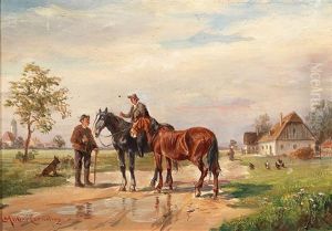 Encounter In The Countryside by Ludwig Mueller-Cornelius