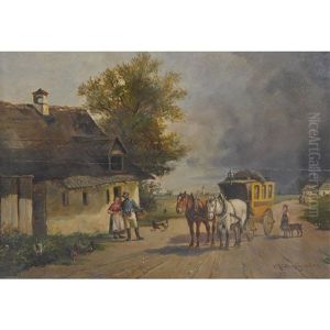 Die Postkutsche by Ludwig Mueller-Cornelius
