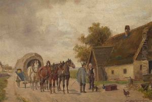 Begegnung Auf Der Dorfstrase