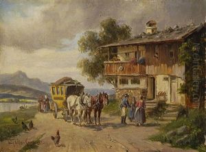 Postkutsche Vor Dem Wirtshaus (+ Postkutsche Vor Dem Bauernhaus, Lrgr; 2 Works)