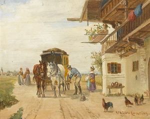 Kutsche Vor Einem Bauernhaus Kutsche Vor Einem Bauernhaus