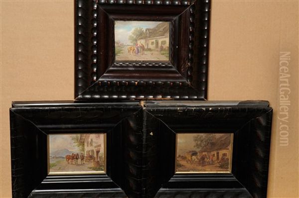 Figures And Horses Outside An Inn (+ 2 Others; 3 Works) - view 1