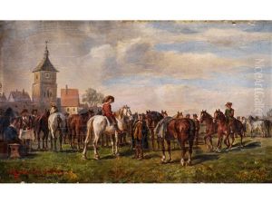 Reiter Bei Der Rast by Ludwig Mueller-Cornelius